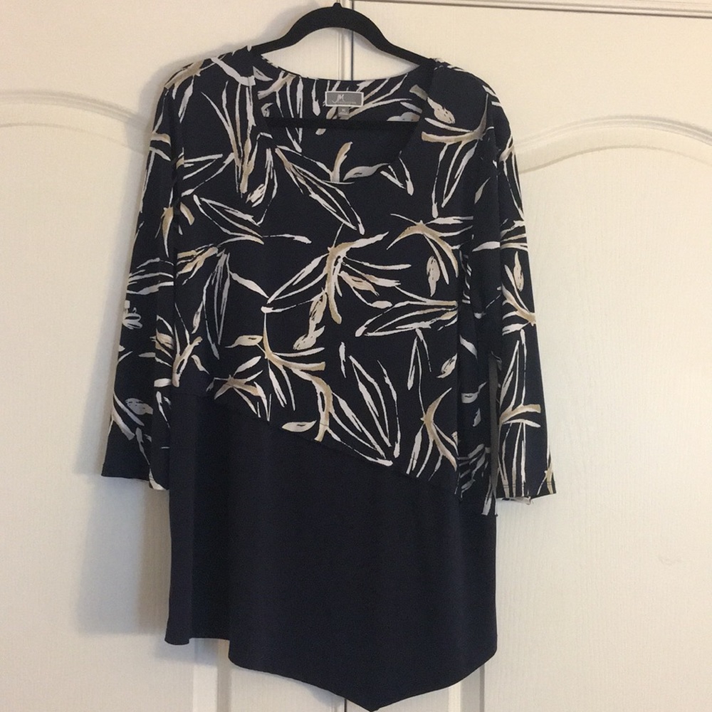 Asymmetric Print blouse